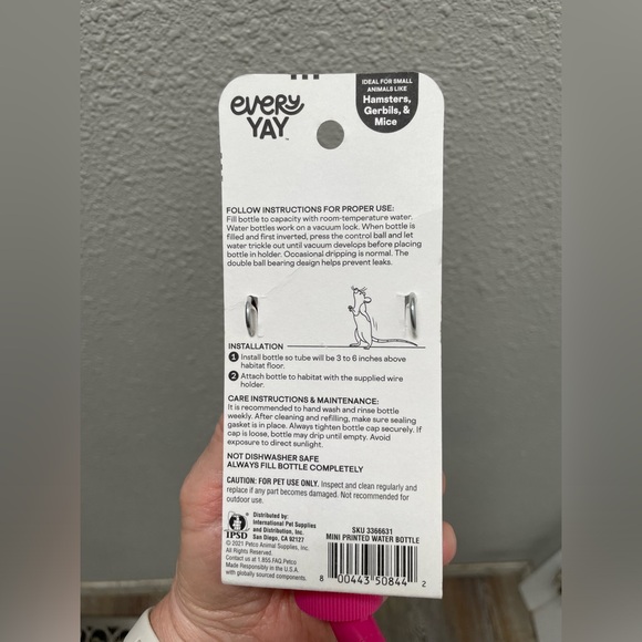 ❤️‍🔥3/$15❤️‍🔥Pet - EveryYay “Wet Your Whistle” Small Animal Printed Water Bottle - Picture 2 of 5
